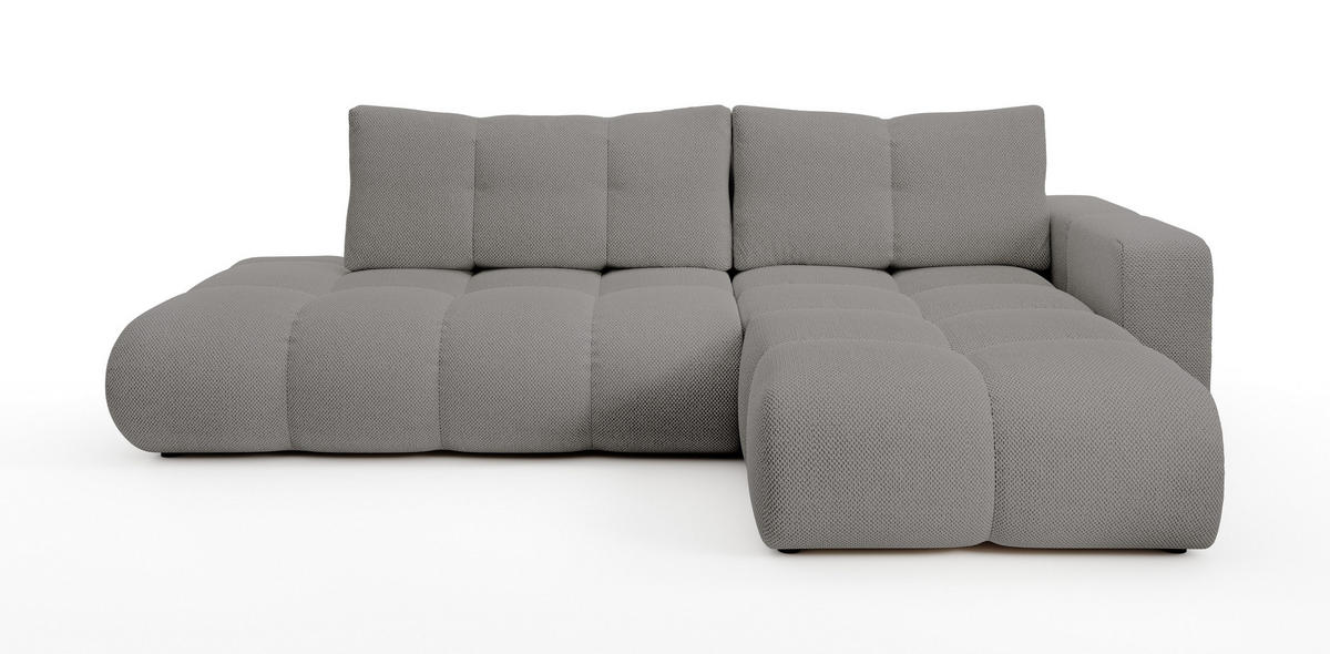 ECKSOFA DUCA R-S Grau Jersey mit Schlaffunktion - Grau, Holz (266.5/266.5cm) - MASSENO