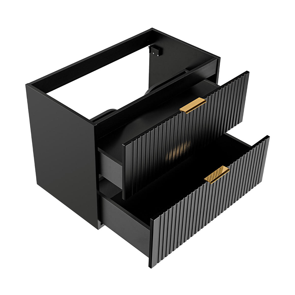 WASCHTISCHUNTERSCHRANK 80.4cm Adriel Mattschwarz - Schwarz, Holzwerkstoff (80.4/57/46cm) - Petits-meubles