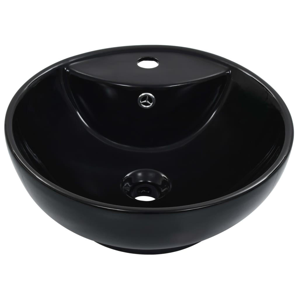 WASCHBECKEN Laird 46.5/46.5/18 cm - Schwarz, Keramik (46.5/18/46.5cm) - Nettlife
