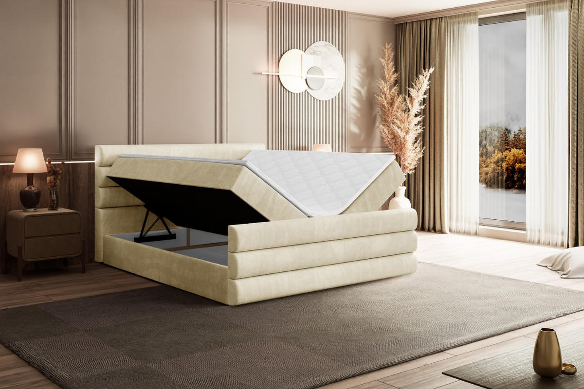 BOXBETT CELESTIA-Z - 120x200 cm - H4 - Beige - Beige, Holzwerkstoff (120/200cm) - ALTDECOR