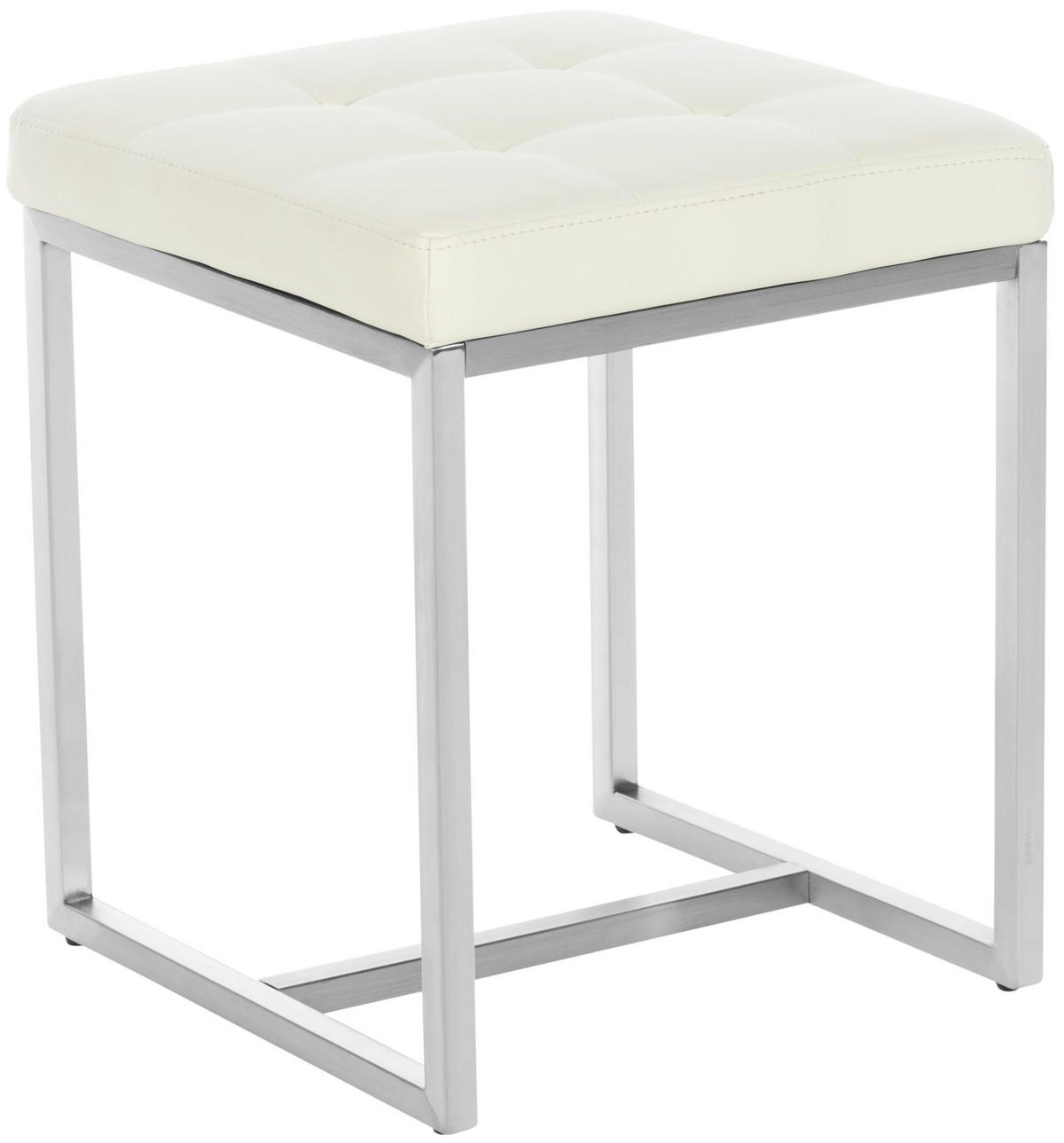 SITZHOCKER 2er Set Velan Kunstleder Creme Hocker Schlafzimmer - Creme, Leder (40/48/40cm) - DELUKE
