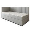 BOXBETT ARIS 80x200 cm mit Matratze und Topper, H2+H3 - Hellgrau - Hellgrau, Holz (80/200cm) - MASSENO