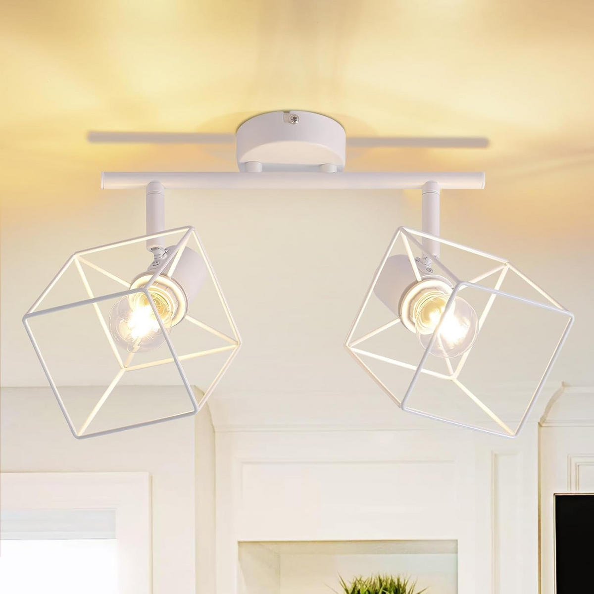 STRAHLER Ehrlich 2-flammig 26.8/10/17 cm - Weiß, Metall (26.8/10/17cm) - ZMH