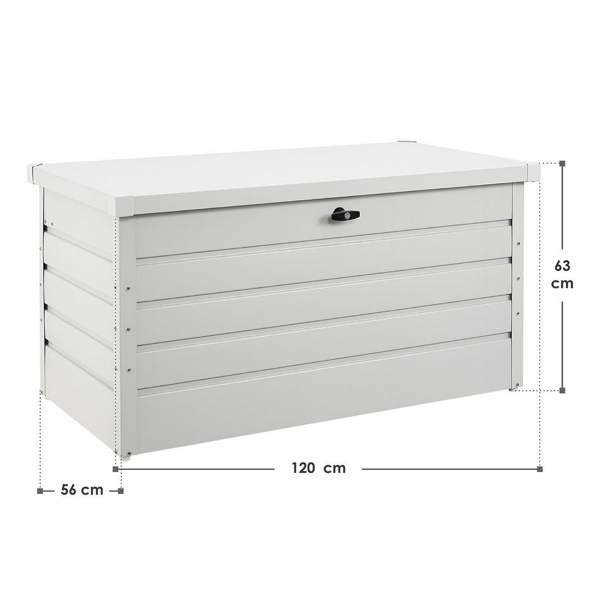AUFBEWAHRUNGSBOX Limani weiß - Weiß, Metall (120/63/53cm) - Juskys