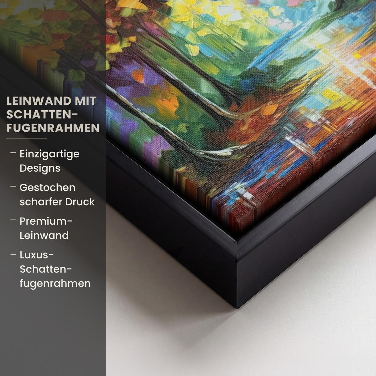 LEINWAND Bilder mit Rahmen - Landschaft - Wald - Farben - Natur - 20x20 - Multicolor, Textil (20/20cm) - MuchoWow