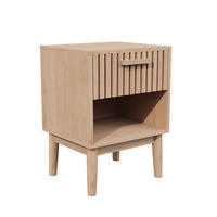 NACHTTISCH 2er Set Holzoptik Schubladen Ablage 40x35x55 cm - Naturfarben, Holz (35/55/40cm) - LEBENLANG