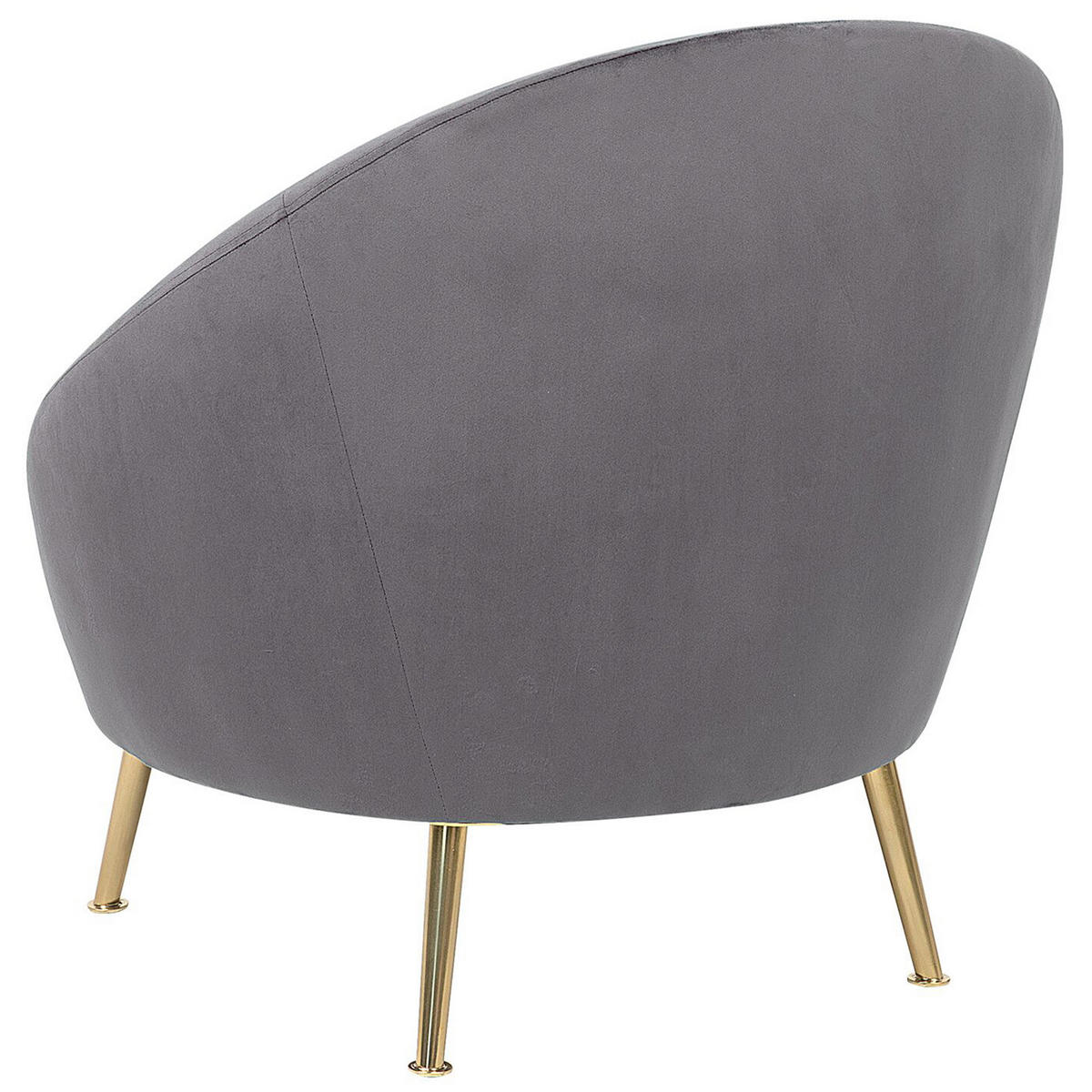 SESSEL Samtstoff grau Langa - Goldfarben/Grau, Textil (80/81/76cm) - Beliani