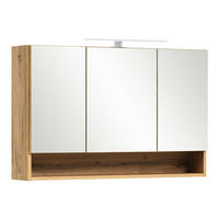 SPIEGELSCHRANK Kahla-03 - Braun, Holzwerkstoff (100/64/20cm) - Lomado