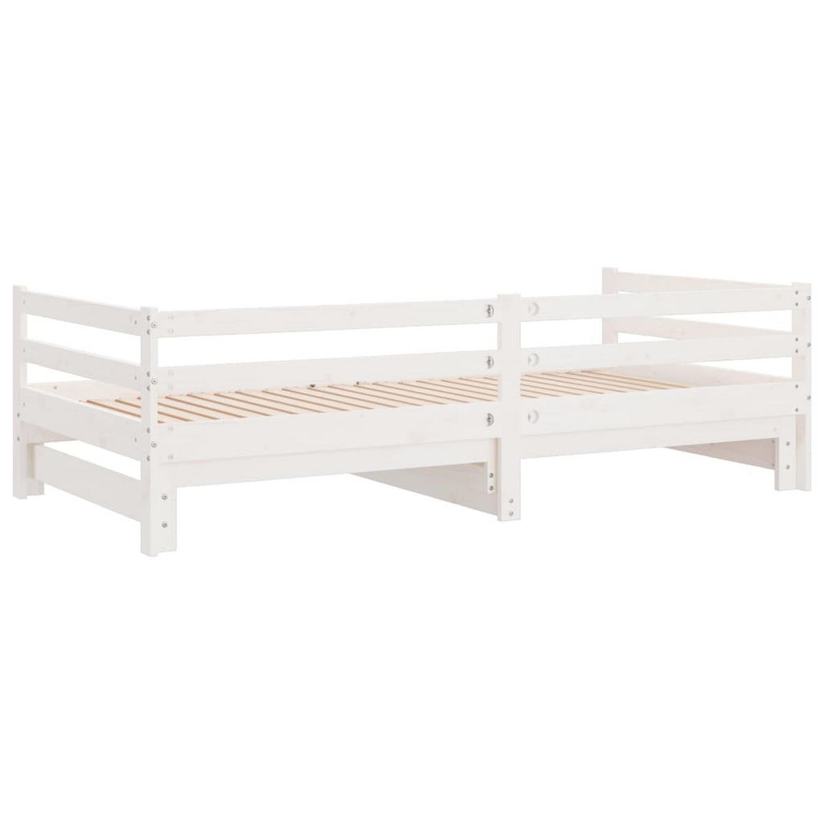AUSZIEHBARES Tagesbett Ohne Matratze Weiss 80/200 Cm - Weiß, Naturmaterialien (80/200cm) - vidaXL