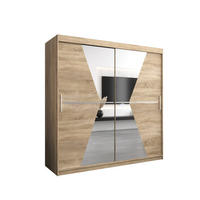 SCHWEBETÜRENSCHRANK 200/200/62 2-türig - Silberfarben/Sonoma Eiche, Holz/Kunststoff (200/200/62cm) - MÖBEL KRYSPOL