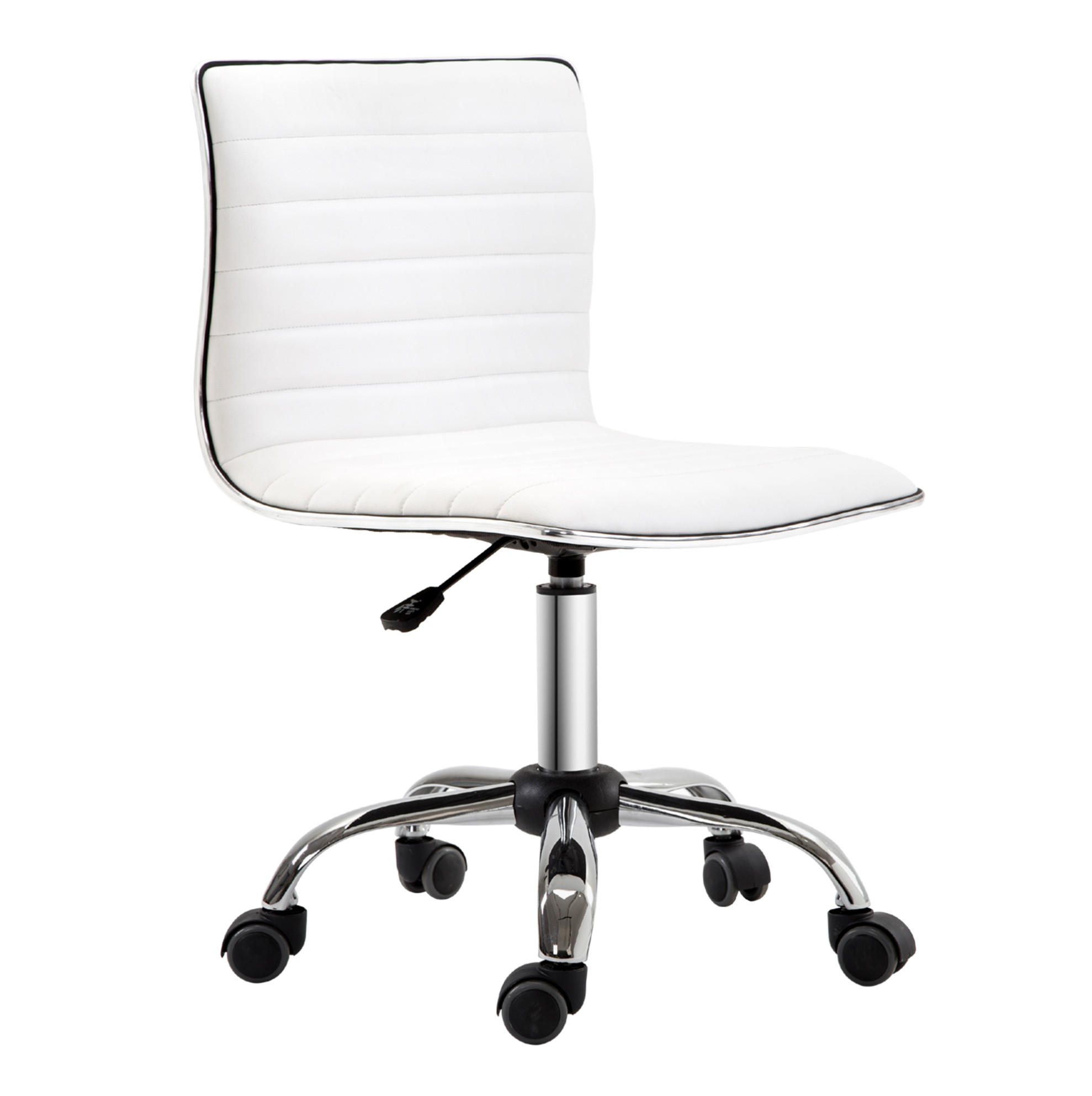 DREHSTUHL 52/78-90/48 cm Weiß aus Kunstleder höhenverstellbar - Weiß, Kunststoff (52/90/48cm) - OKMYHOME
