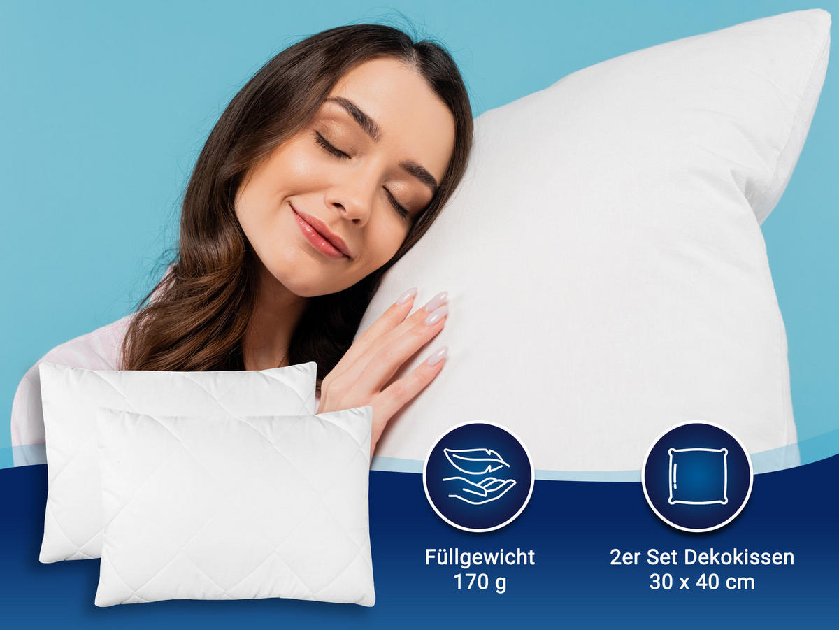 KISSEN, 2er-Set, 30x40 cm, 50% Polyester, 50% Baumwolle, Weiß - Weiß, Textil (30/40cm) - Zollner