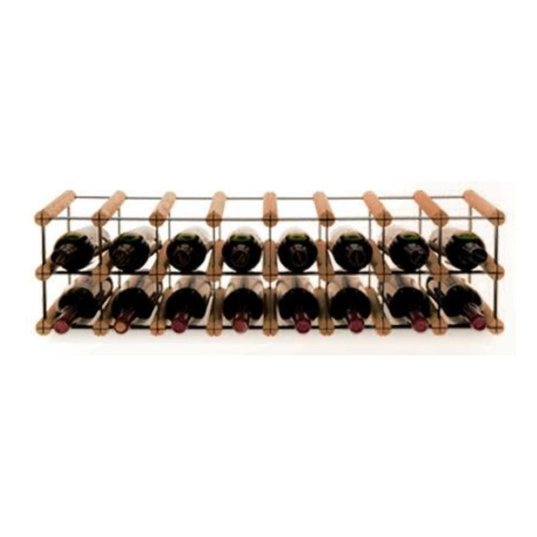 WEINREGAL Vinotega Mod Metal 22,5x82,5x24,5 cm 8x2 Flaschen Massives Kiefernholz Braun Geölt - Braun, Holz (82.5/22.5/24.5cm) - PROREGAL