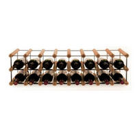 WEINREGAL Vinotega Mod Metal 22,5x82,5x24,5 cm 8x2 Flaschen Massives Kiefernholz Braun Geölt - Braun, Holz (82.5/22.5/24.5cm) - PROREGAL