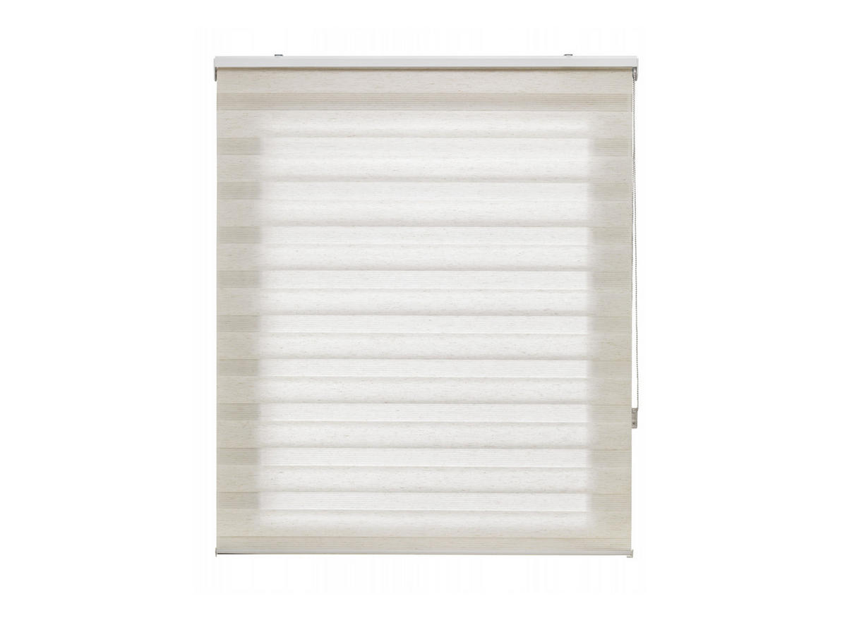 ROLLO Polyester Transluzent Grauweiß 140x180 - Hellgrau, Textil (140/180/1cm) - Purline