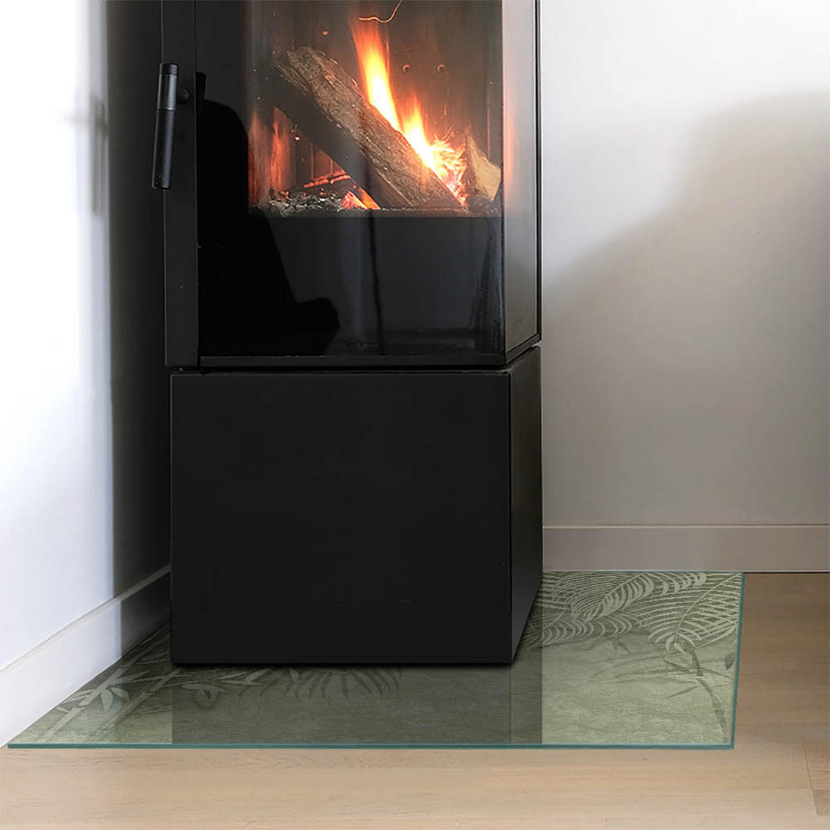 GLASPLATTE für Kamin 60x60 cm Grün - Grün, Glas (60/60/0.4cm) - ArtPrintCave