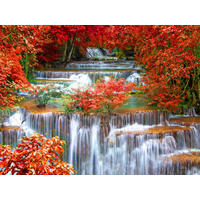 FOTOTAPETE Wasserfall 375 x 270 cm - Rot, Papier (375/270cm) - Sanders & Sanders
