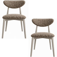 POLSTERSTUHL Mallow – 2er Set – Holzbeine in Kaschmir – Weiche Sitzfläche und Rückenlehne – Braun Chenille - Kaschmir, Holz/Textil (53/79/49cm) - WFL GROUP