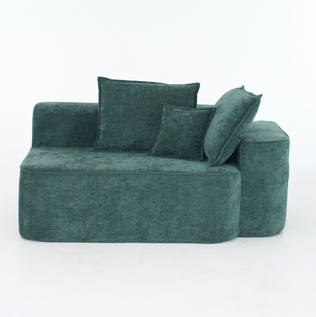 DVOUMÍSTNÁ pohovka 105 cm zelená z chenillu bez montáže se postranními kapsami - zelená barva, textil (95/65/150cm) - OKWISH