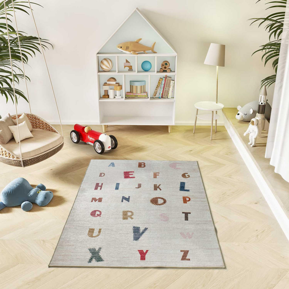 KINDERTEPPICH Waschbar Weiß Candy 120/170 cm - Multicolor/Weiß, Kunststoff/Textil (120/170cm) - Atticgo