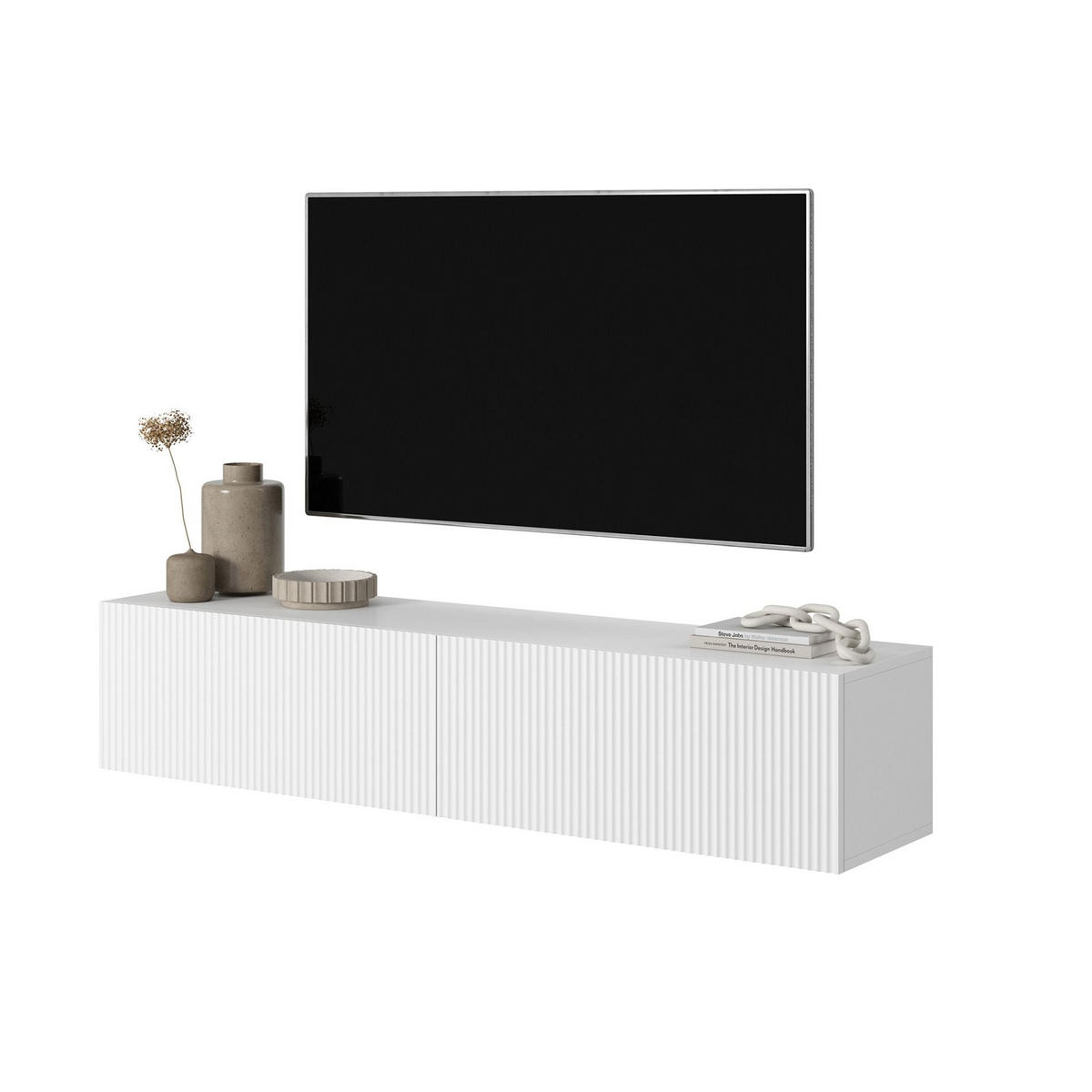 TV-HÄNGEBOARD Veldio Weiß 140 cm - Weiß, Holzwerkstoff (140/28.5/31.6cm) - Selsey