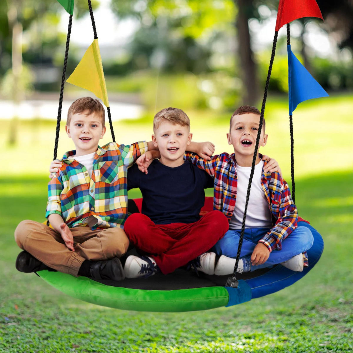 NESTSCHAUKEL bis 150 kg, 100 cm Durchmesser - Multicolor, Textil (100/160/100cm) - Luverno