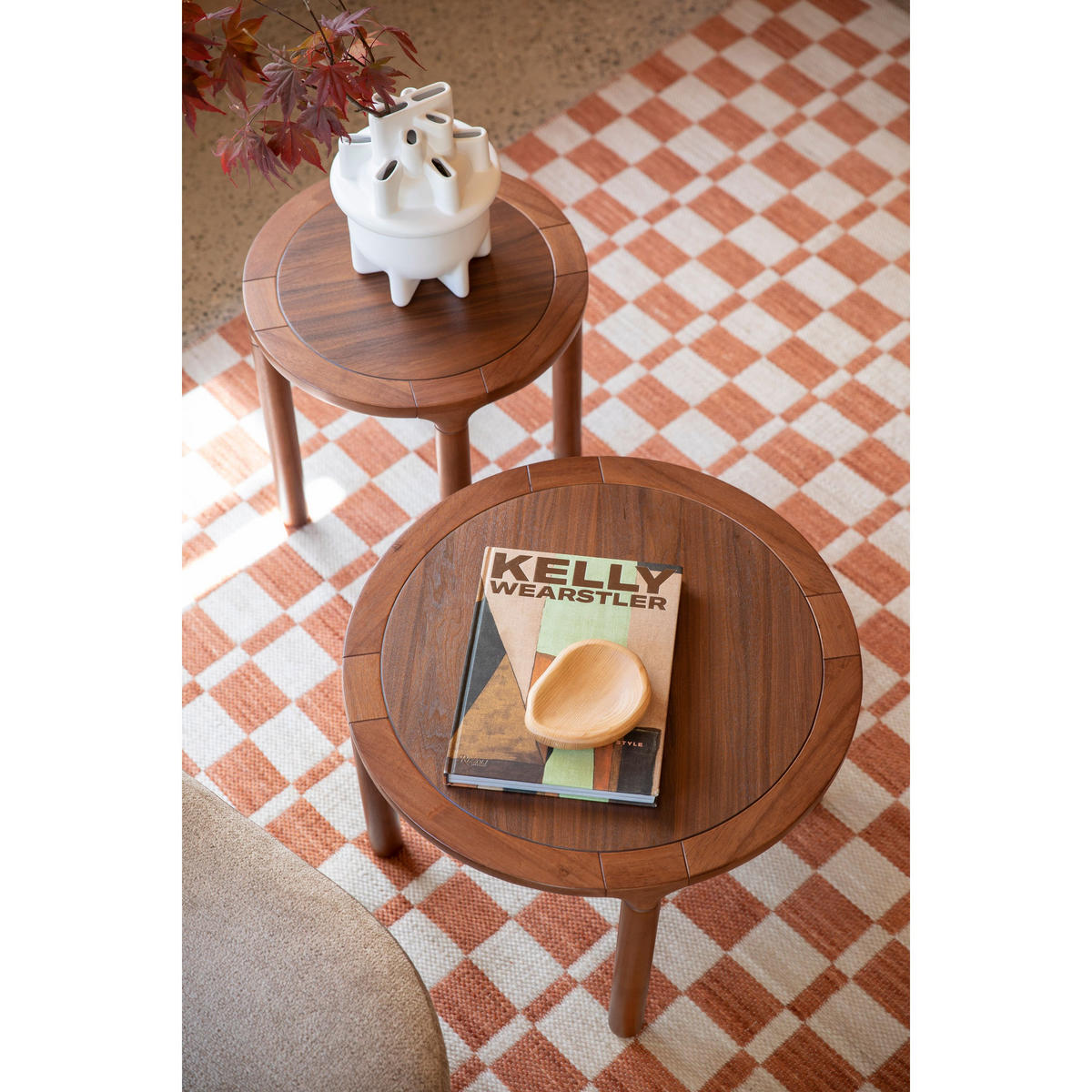 BEISTELLTISCH Storm Rund 45 cm Walnussfarbe - Braun, Holz (45/45/45cm) - Zuiver