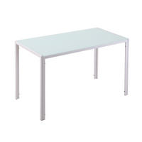 ESSTISCH aus Metall und Glas 120x60x75 cm Weiß für 4 Personen mit gehärteter Glasplatte - Weiß, Metall (120/60/75cm) - Modfu