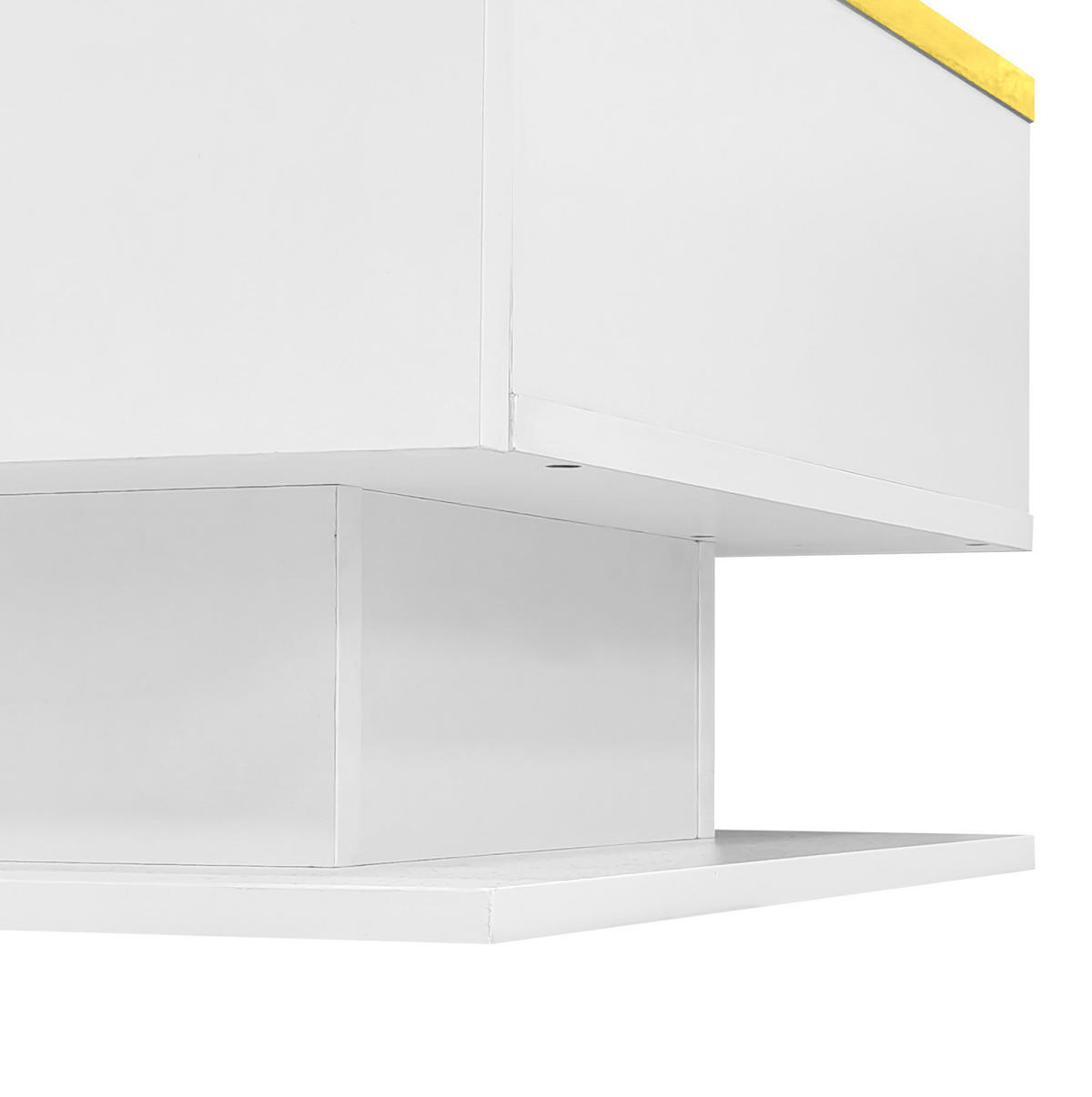 COUCHTISCH aus Spanplatte 90x50x32,5 cm in Weiß mit LED-Beleuchtung - Weiß, Holzwerkstoff (90/50/32.5cm) - Modfu