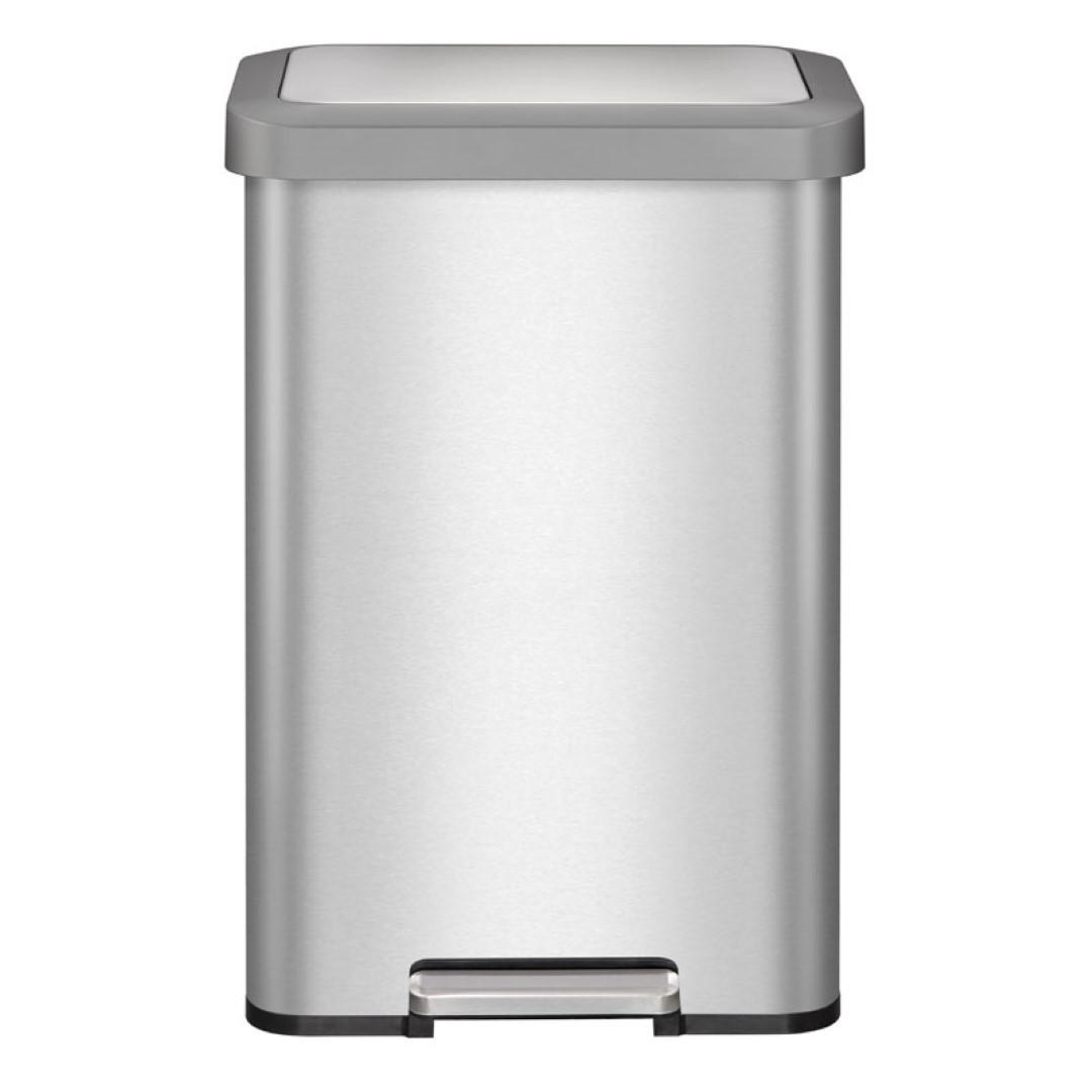 MÜLLEIMER Rechteckiger Aus Gebürstetem Edelstahl 45 Liter Silber - Silberfarben, Metall (43.5/65.2/33.5cm) - PROREGAL