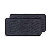 SCHUHABTROPFUNTERLAGE ( 2er Pack ) Schuhwanne mit hohem Rand ( 78 x 38 x 2,5cm ) Wasserdichte Abtropfunterlage und Schuhmatte für Schuhe - Schwarz, Kunststoff (38/78cm) - Bestlivings