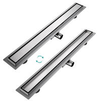 DUSCHRINNE Edelstahl Dusche & Bad 80/11 cm - Chromfarben, Metall (11/9/80cm) - EMKE