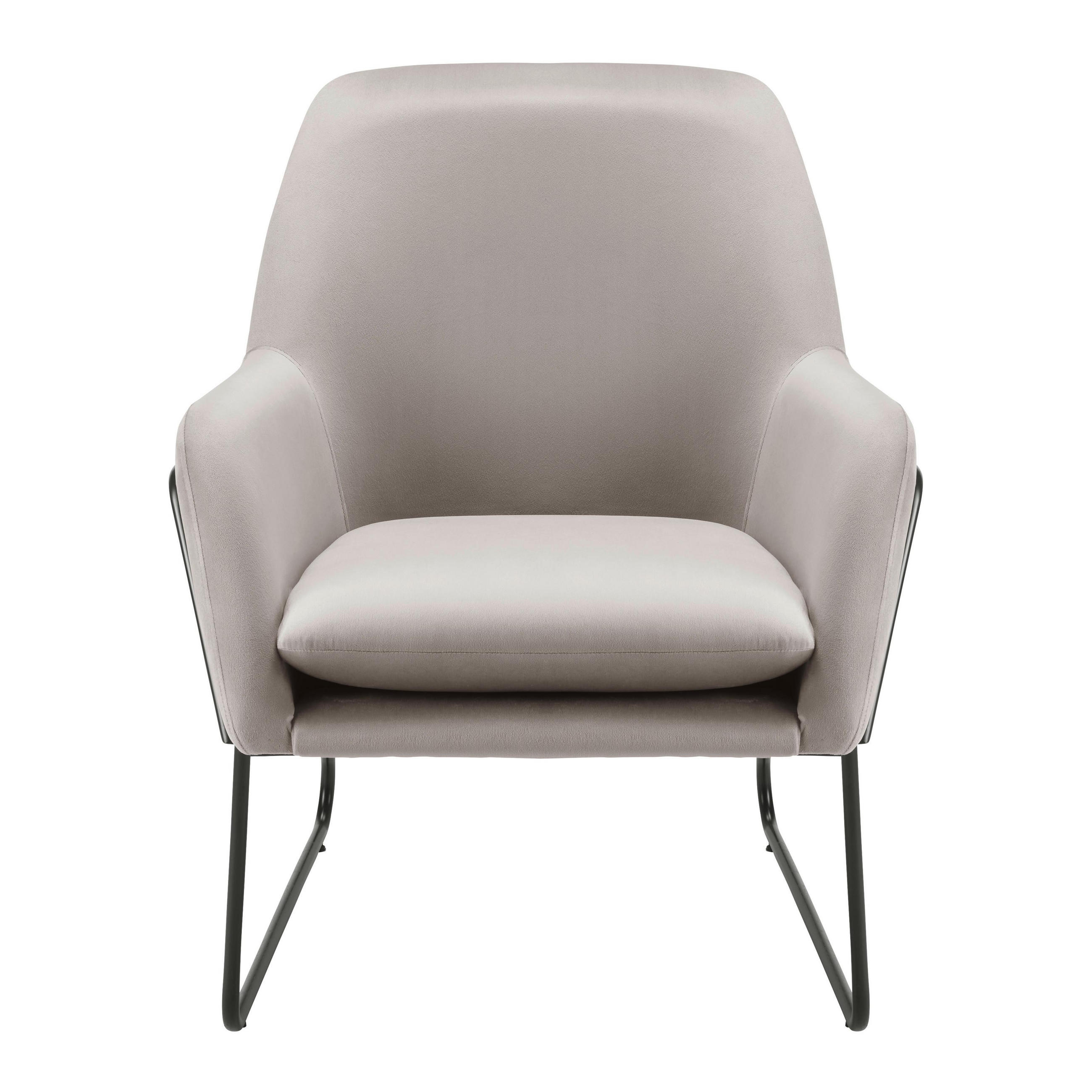 SESSEL Kezia Beige Samt - Beige, Metall (84/71/79cm) - Bessagi Home