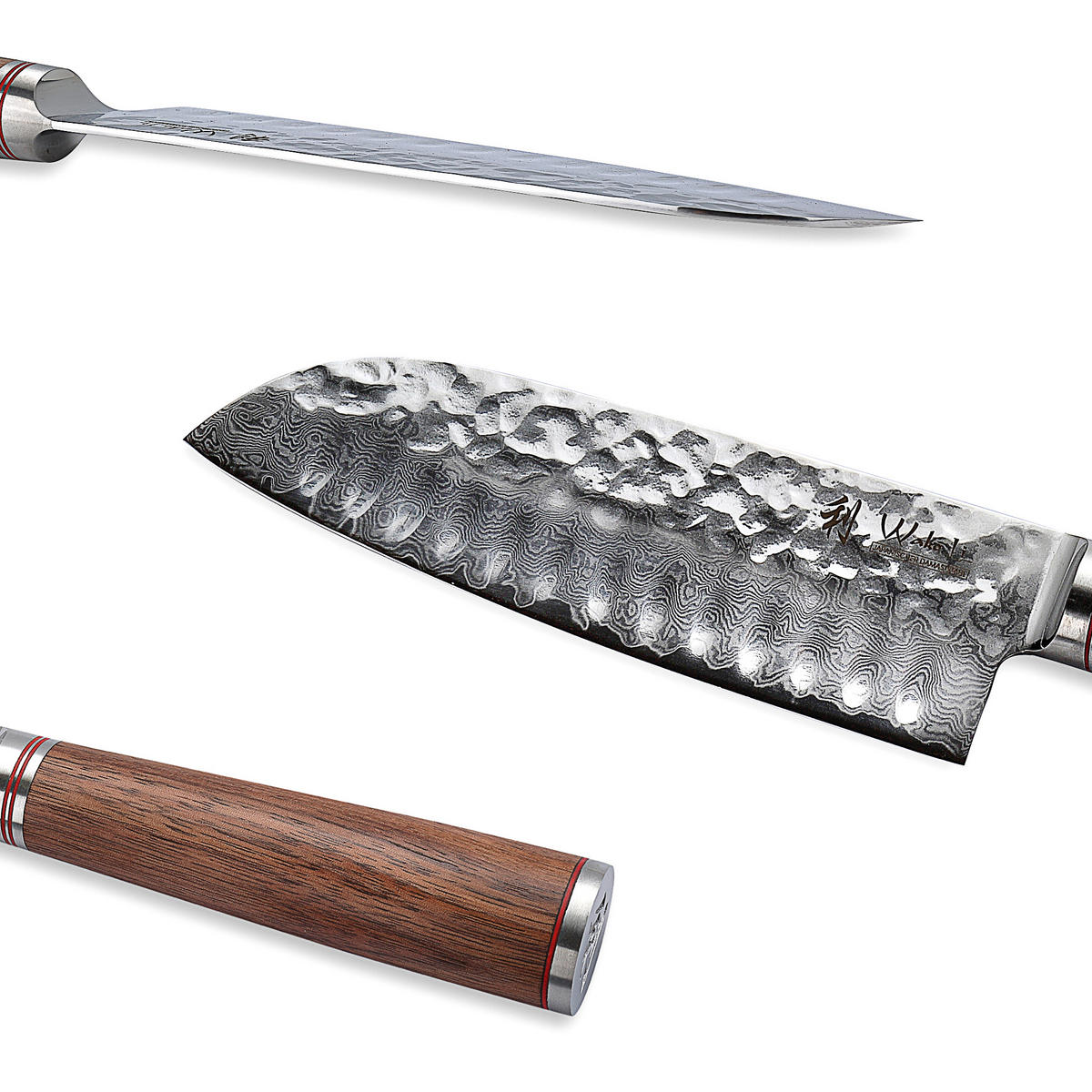 SANTOKUMESSER 17,5 cm - Nussbaumfarben, Holz/Metall (32cm) - Wakoli