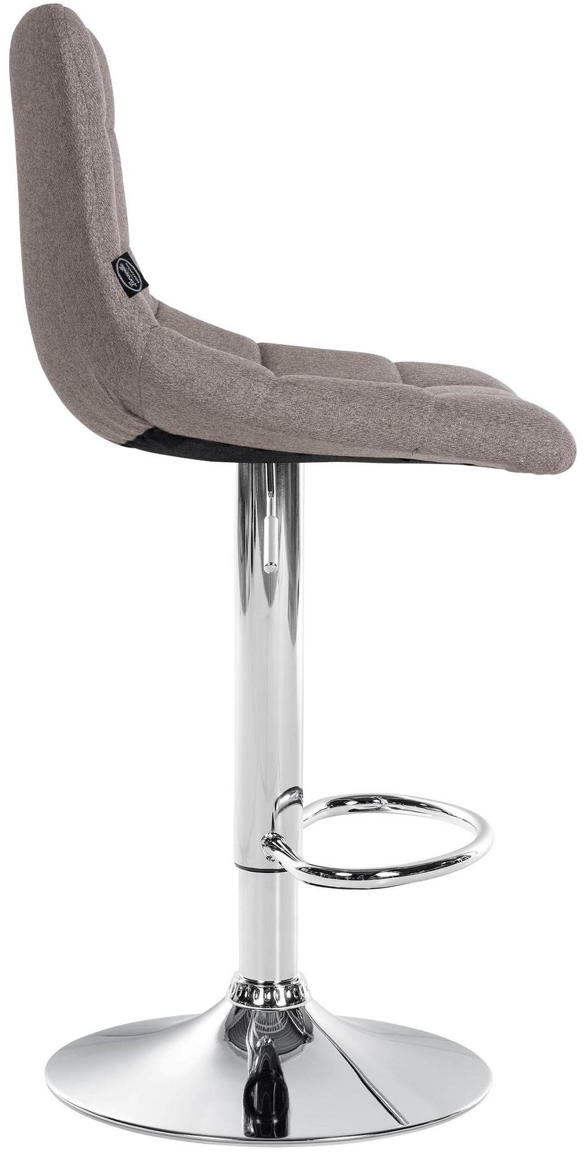 BARHOCKER 2er Set Stoff grau - Chromfarben/Grau, Textil/Metall (43/87/46.5cm) - CLP