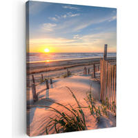 LEINWANDBILD Strand - Meer - Düne - Sonnenuntergang - Landschaft 30x40 cm - Beige, Textil (30/40cm) - MuchoWow