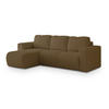 ECKSOFA RINOVA Orange Boucle-Stoff mit Schlaffunktion - Orange, Holz (250/143cm) - MASSENO