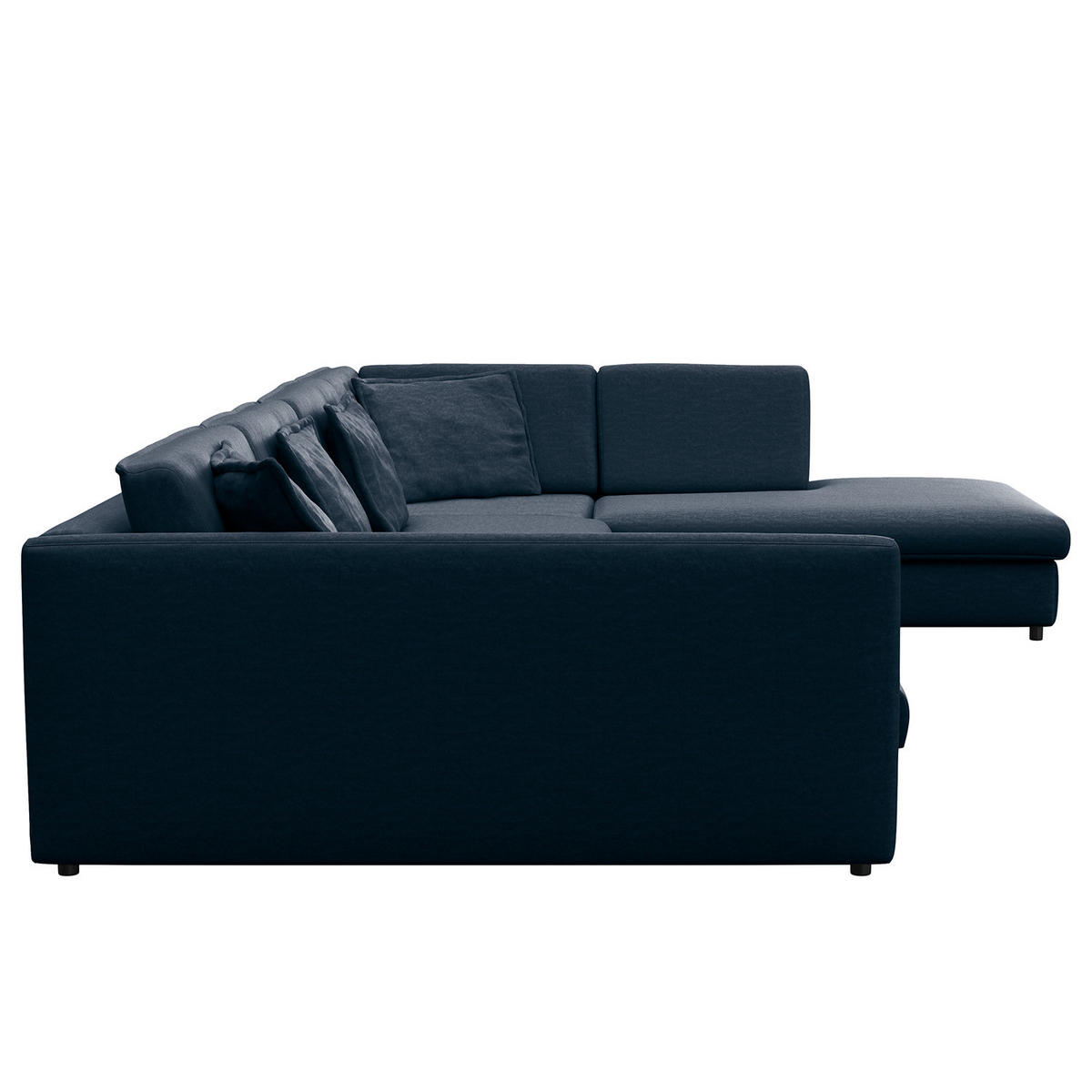 WOHNLANDSCHAFT - Blau/Schwarz, Kunststoff/Textil (431/84/272cm) - home24