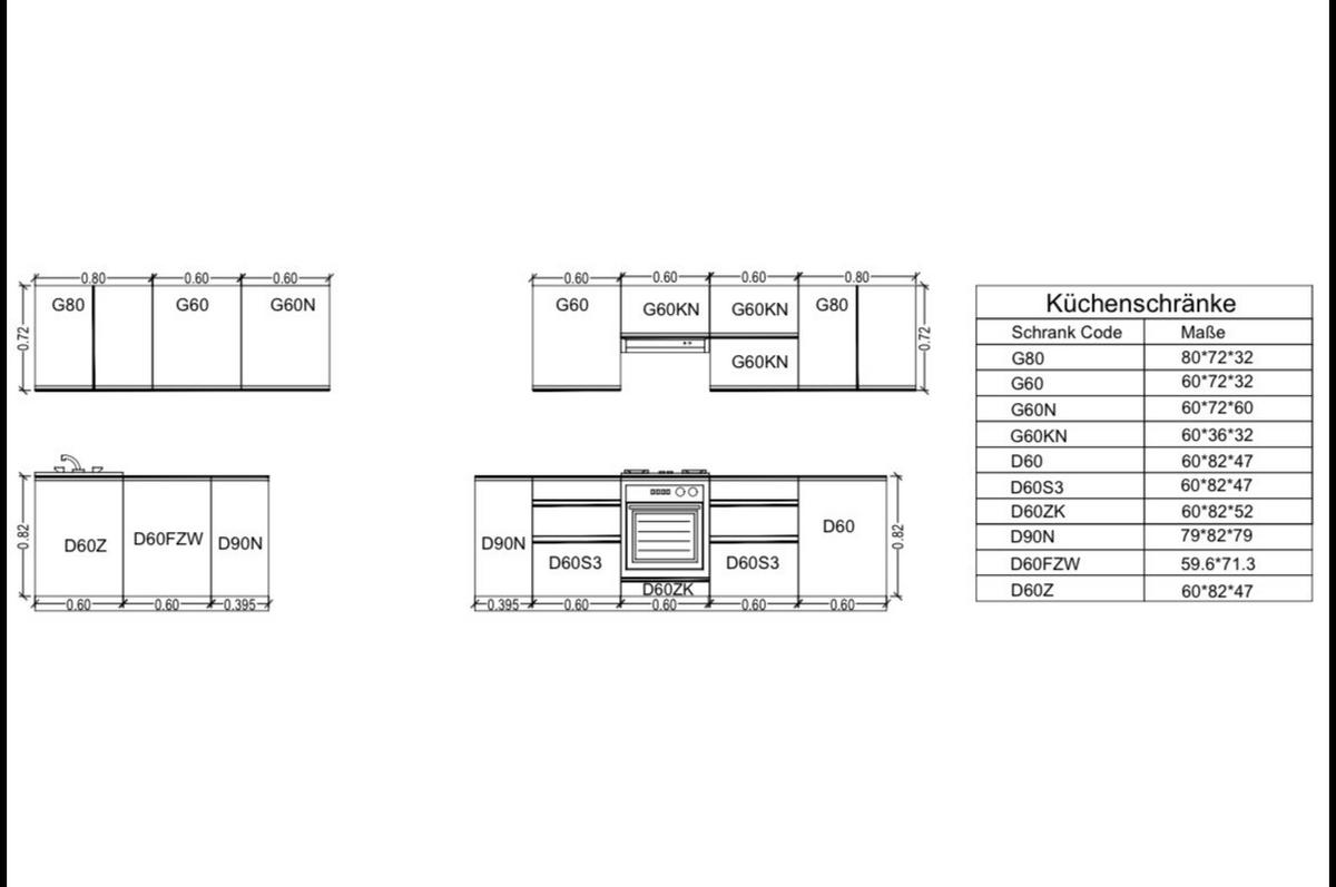 WINKELKÜCHE 320cm x 200cm- Langen KL15-M320 - in Beige/Matt - Beige, Holz (520/212/52cm)