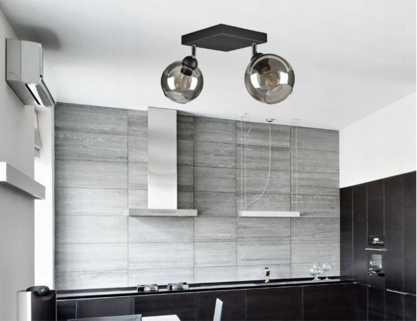 DECKENLEUCHTE HAGEN - Schwarz, Glas/Metall (21/21/21cm) - kiki design