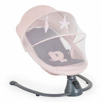 BABYWIPPE Zara rosa Moskitonetz, Fernbedienung, USB-Anschluss, 5-Punkt-Gurt, 12 Melodien - Rosa, Metall - Cangaroo