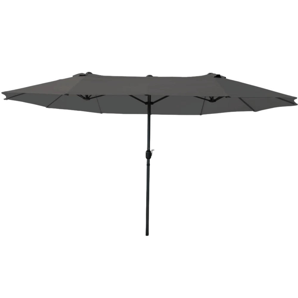 DOPPELSONNENSCHIRM 450x260cm KOGO XXL Sonnenschirm Anthrazit - Anthrazit, Kunststoff (450/260cm) - DELUKE