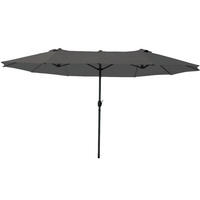 DOPPELSONNENSCHIRM 450x260cm KOGO XXL Sonnenschirm Anthrazit - Anthrazit, Kunststoff (450/260cm) - DELUKE