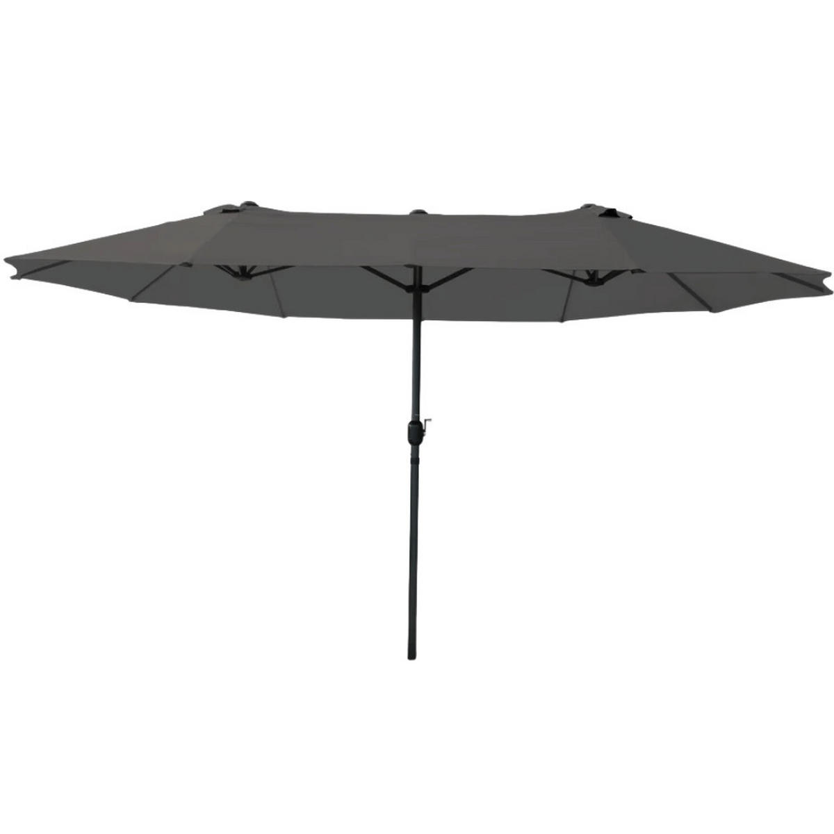 DOPPELSONNENSCHIRM 450x260cm KOGO XXL Sonnenschirm Anthrazit - Anthrazit, Kunststoff (450/260cm) - DELUKE