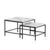 COUCHTISCH-SET Ramio Weiß/Schwarz 60 x 60 cm 2 Teile - Schwarz/Weiß, Holzwerkstoff (60/60/45cm) - Vicco
