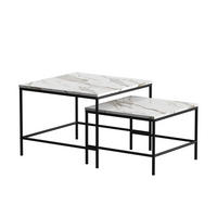 COUCHTISCH-SET Ramio Weiß/Schwarz 60 x 60 cm 2 Teile - Schwarz/Weiß, Holzwerkstoff (60/60/45cm) - Vicco