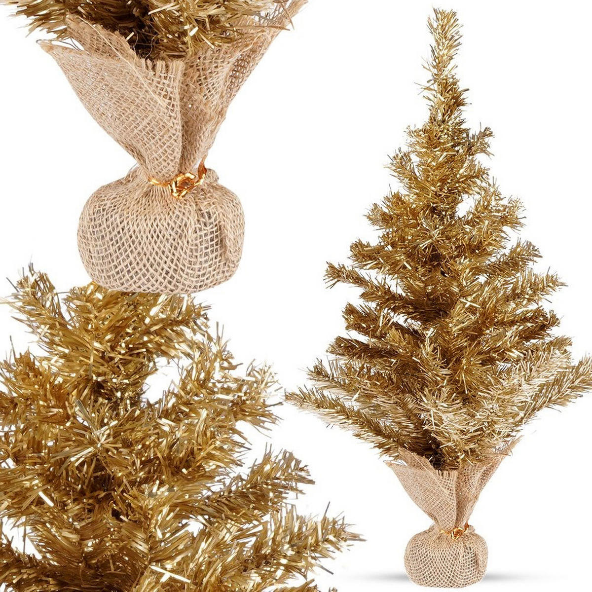 KÜNSTLICHER WEIHNACHTSBAUM glamour 60 cm Goldfarben - Goldfarben, Kunststoff (60cm) - Home Styling Collection