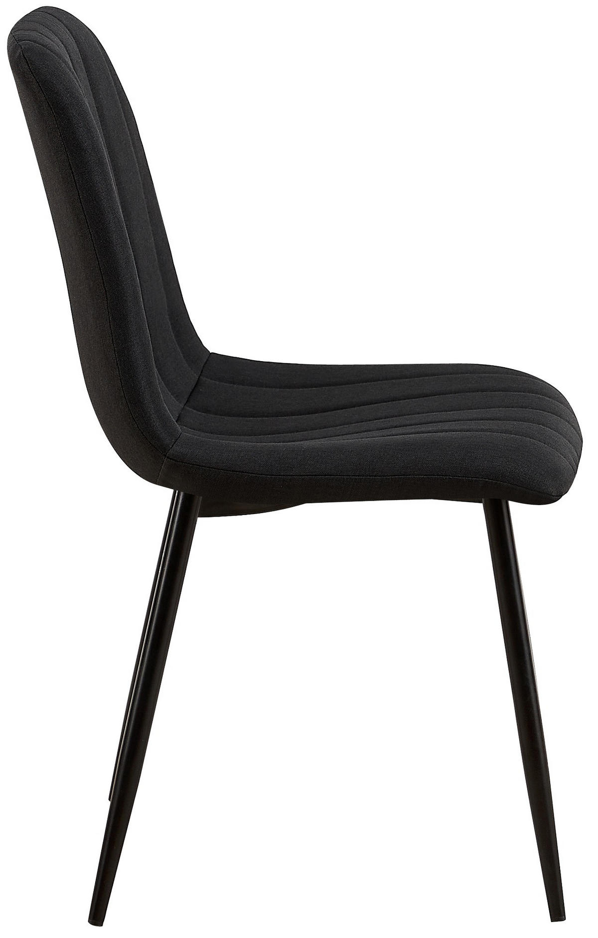 STUHL 4er Set Stoff Schwarz - Schwarz, Textil/Metall (45/88/53cm) - CLP
