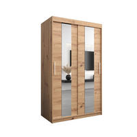 SCHWEBETÜRENSCHRANK 200/120/62 2-türig - Silberfarben/Eiche Artisan, Holz/Kunststoff (120/200/62cm) - MÖBEL KRYSPOL