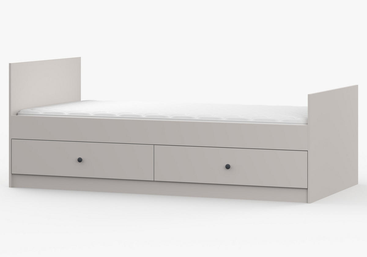 JUGENDZIMMER Livani in Kashmir 6-teiliges Kinderzimmer Komplettset mit grauen Griffen - Grau, Holzwerkstoff (80/200/120cm)